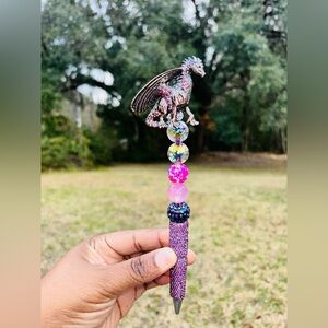 “Dragons Breath” Custom Made Magneta Rhinestone Pen